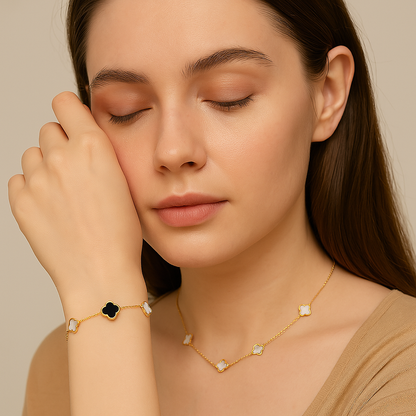 double-sided five-leaf clover bracelet